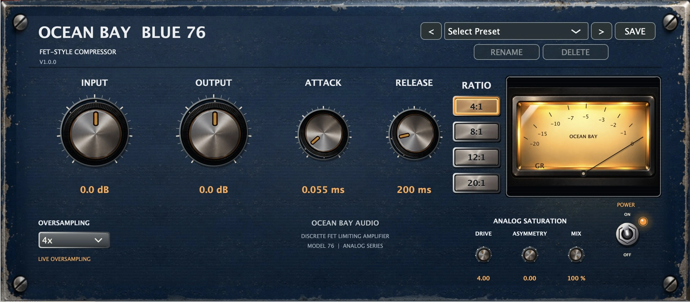 Actual Blue 76 plugin interface